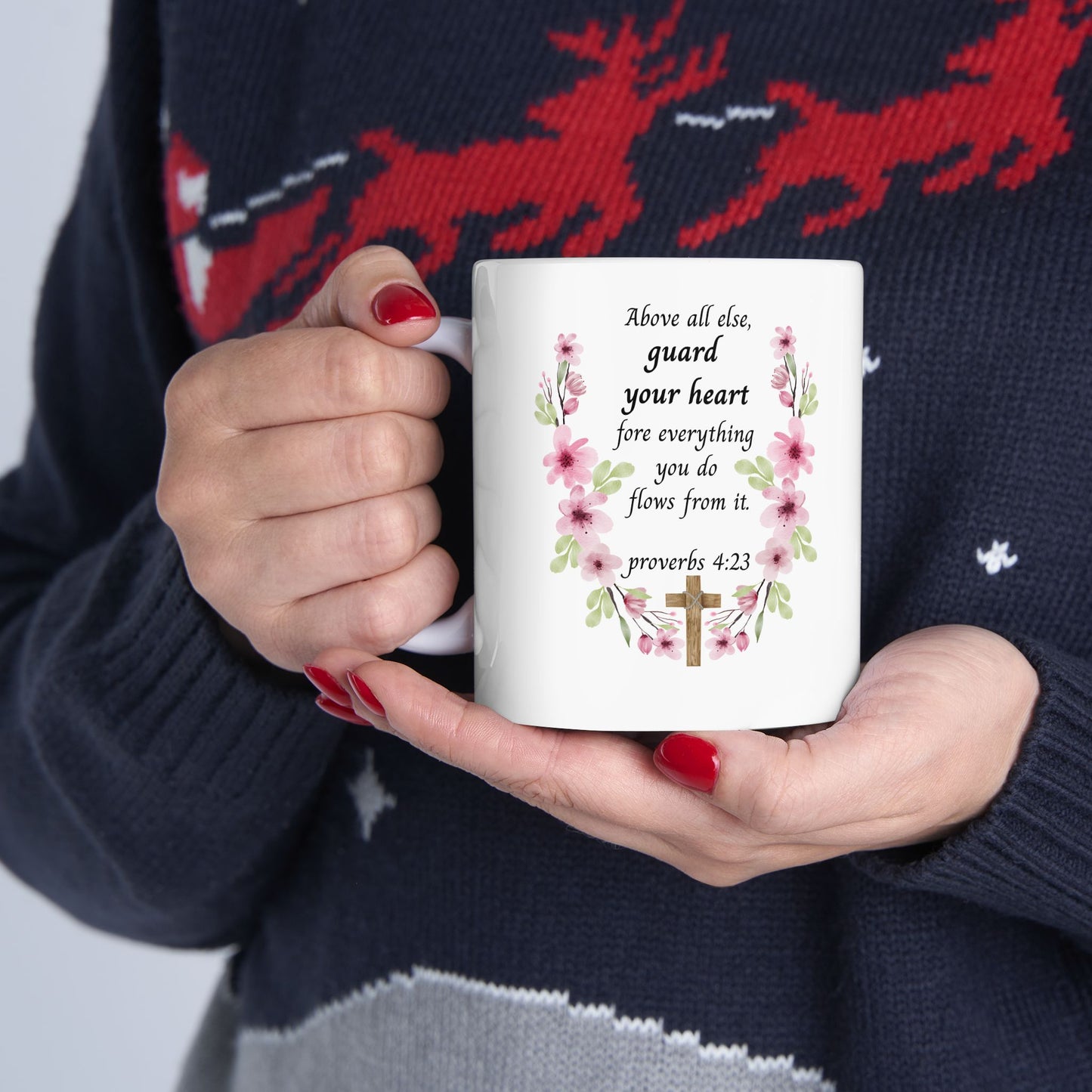 Inspirational Floral Ceramic Mug — 'Choose Joy' Coffee Cup (11oz, 15oz)
