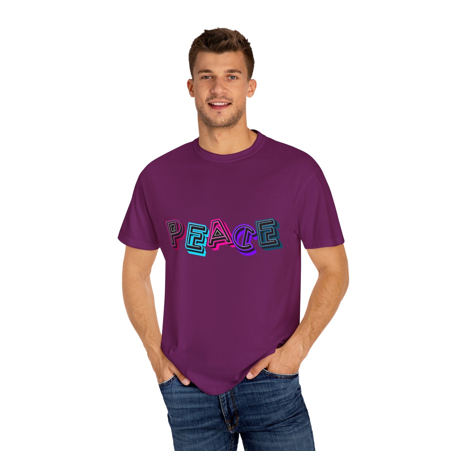 T-Shirt Vibrant Peace Heart T-Shirt Unisex Graphic Tee Summer Festival Wear Gift for Music Lovers Casual Everyday Top