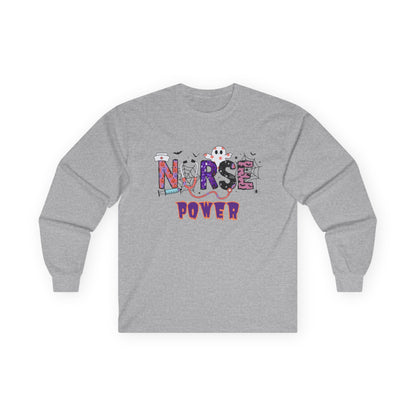 T-Shirt Nurse Power Long Sleeve Tee Unisex Shirt for Nurses Gift for Healthcare Workers Medical Appreciation Everyday Casual Wear