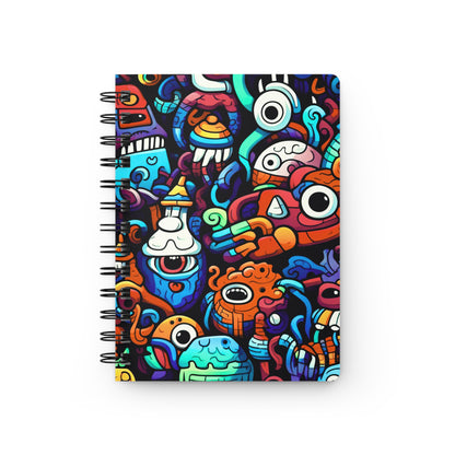 Doodle Monsters Spiral Notebook — Colorful Cartoon Art Journal for Kids & Creatives