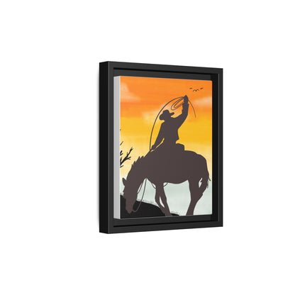 Framed Cowboy Rodeo Art Print Canvas Wall Decor Western Home Decor Rustic Cowboy Gift Equestrian Wall Art Country Themed Art Housewarming Gift