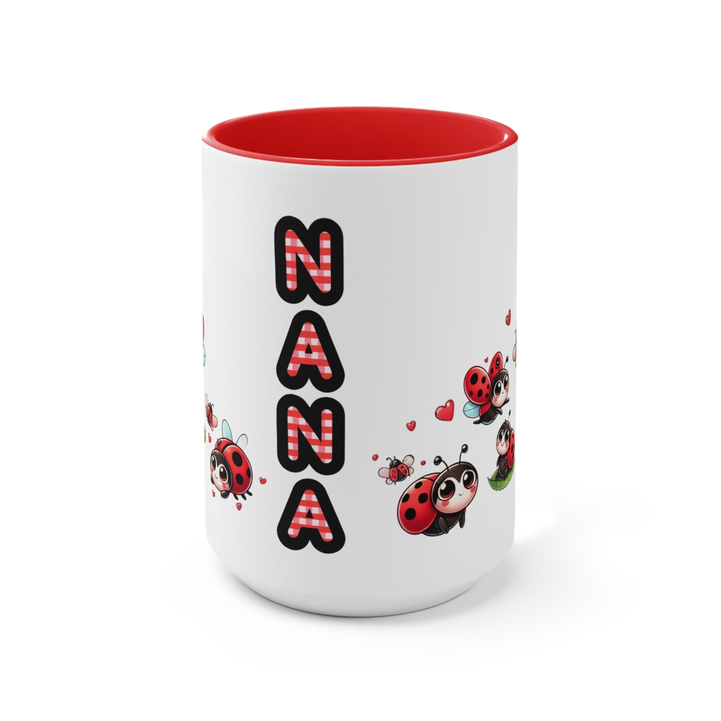 Coffee Mug Personalized Nana Ladybug Accent Mug - Cute Gift for Grandmothers