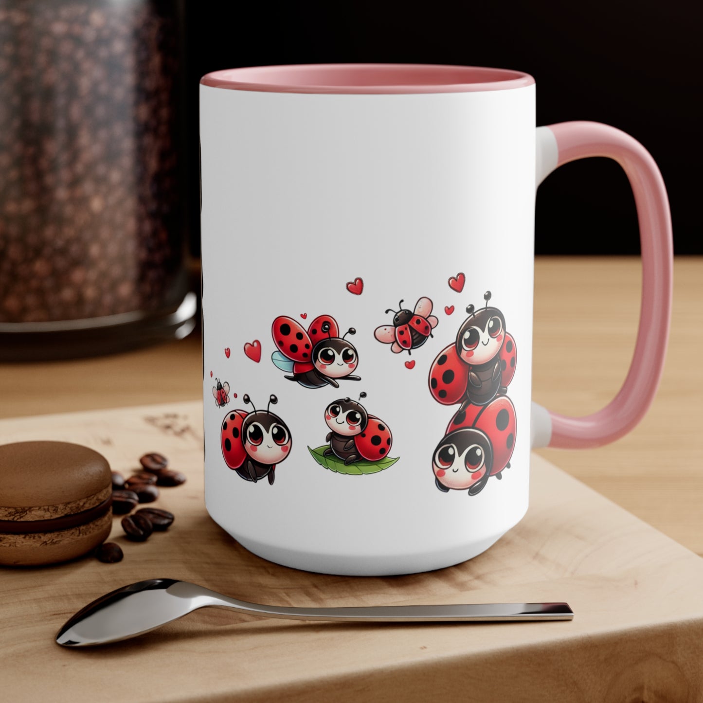 Coffee Mug Personalized Nana Ladybug Accent Mug - Cute Gift for Grandmothers