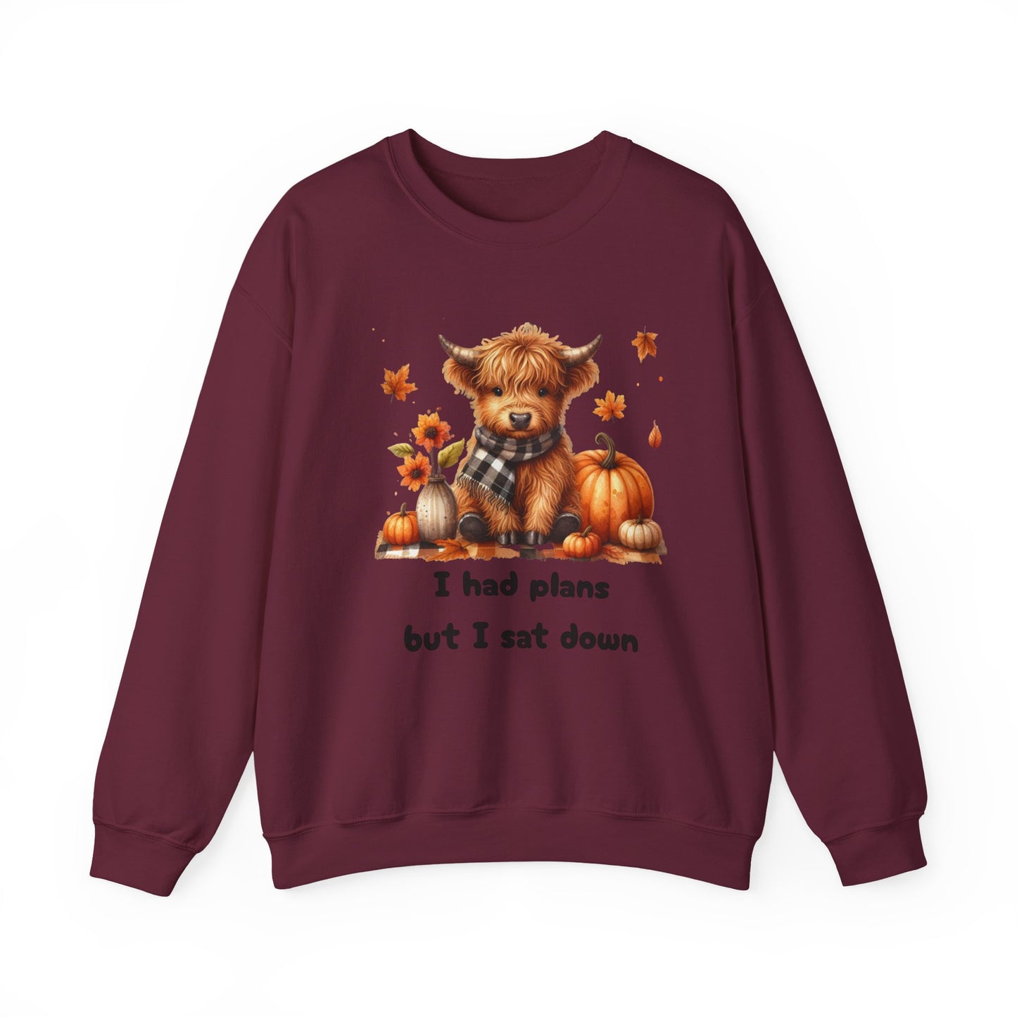 Sweatshirt Autumn Wear Funny Crewneck Pullover Fall Fashion Farm Style Cozy  Casual Outfit Highland Cow Design Print Comfort Wear Cotton Blend