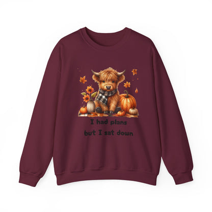Sweatshirt Autumn Wear Funny Crewneck Pullover Fall Fashion Farm Style Cozy  Casual Outfit Highland Cow Design Print Comfort Wear Cotton Blend