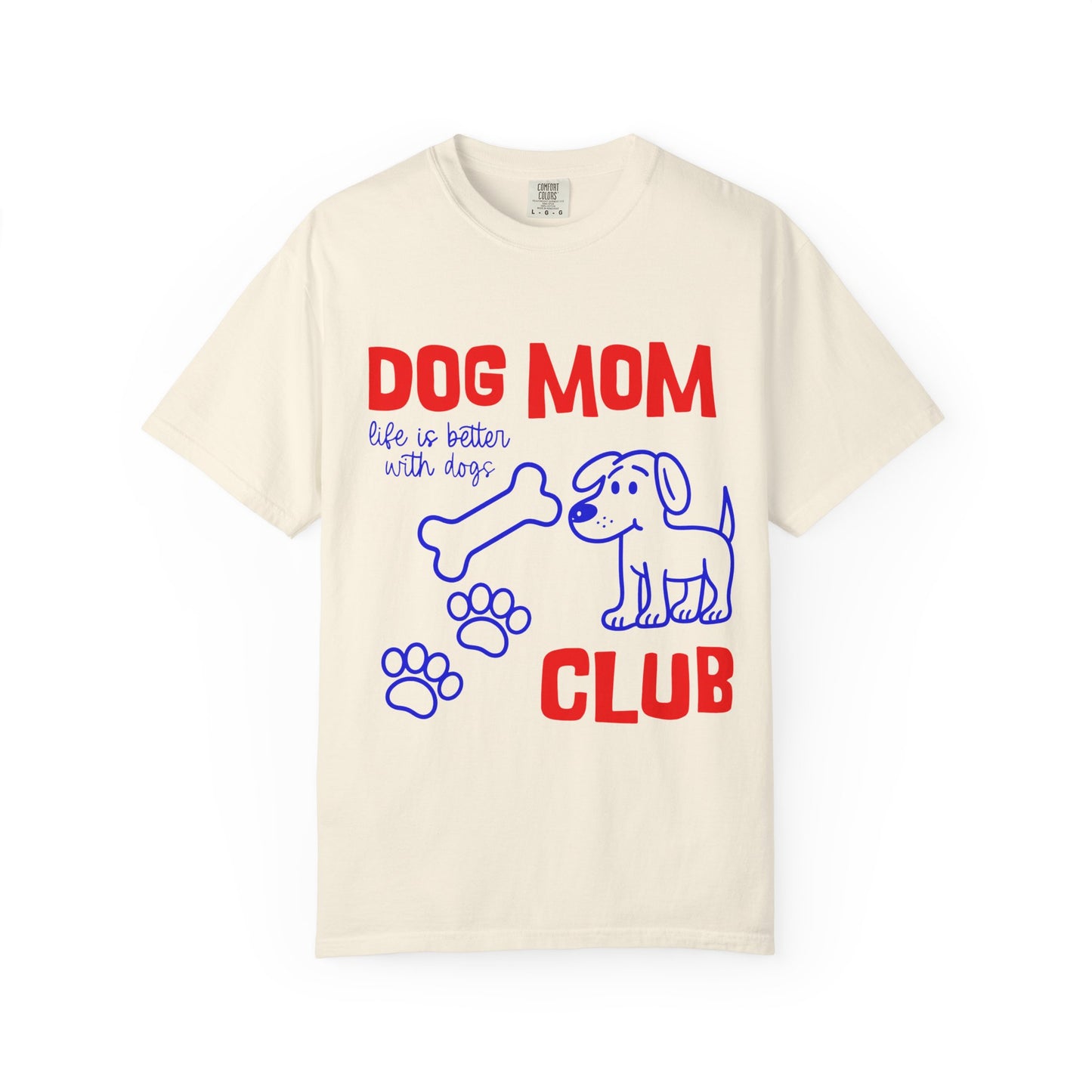 Dog Mom Club T-Shirt — Cute Paw Print & Bone Graphic Tee