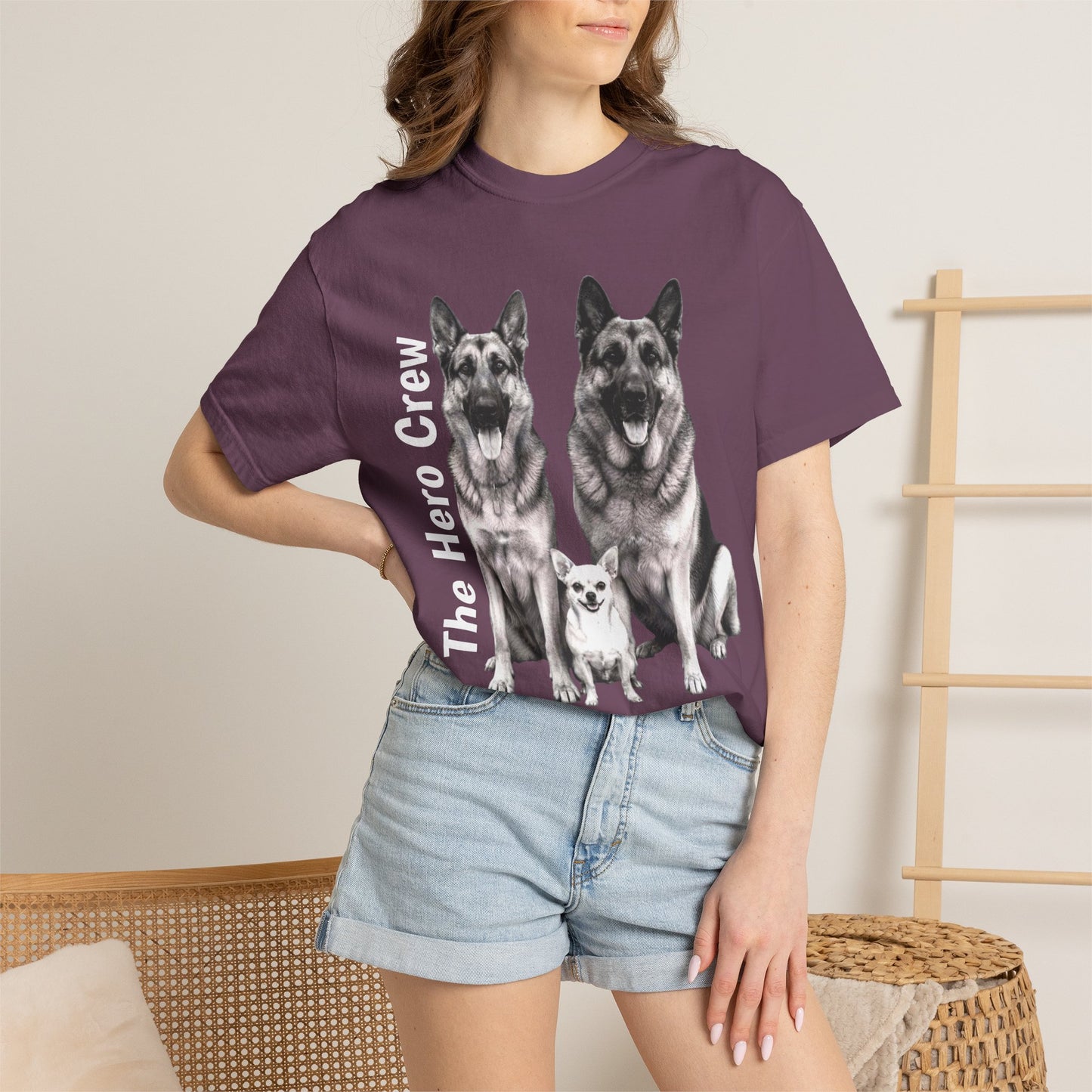German Shepherd Family T-Shirt — Trio Dog Portrait Tee