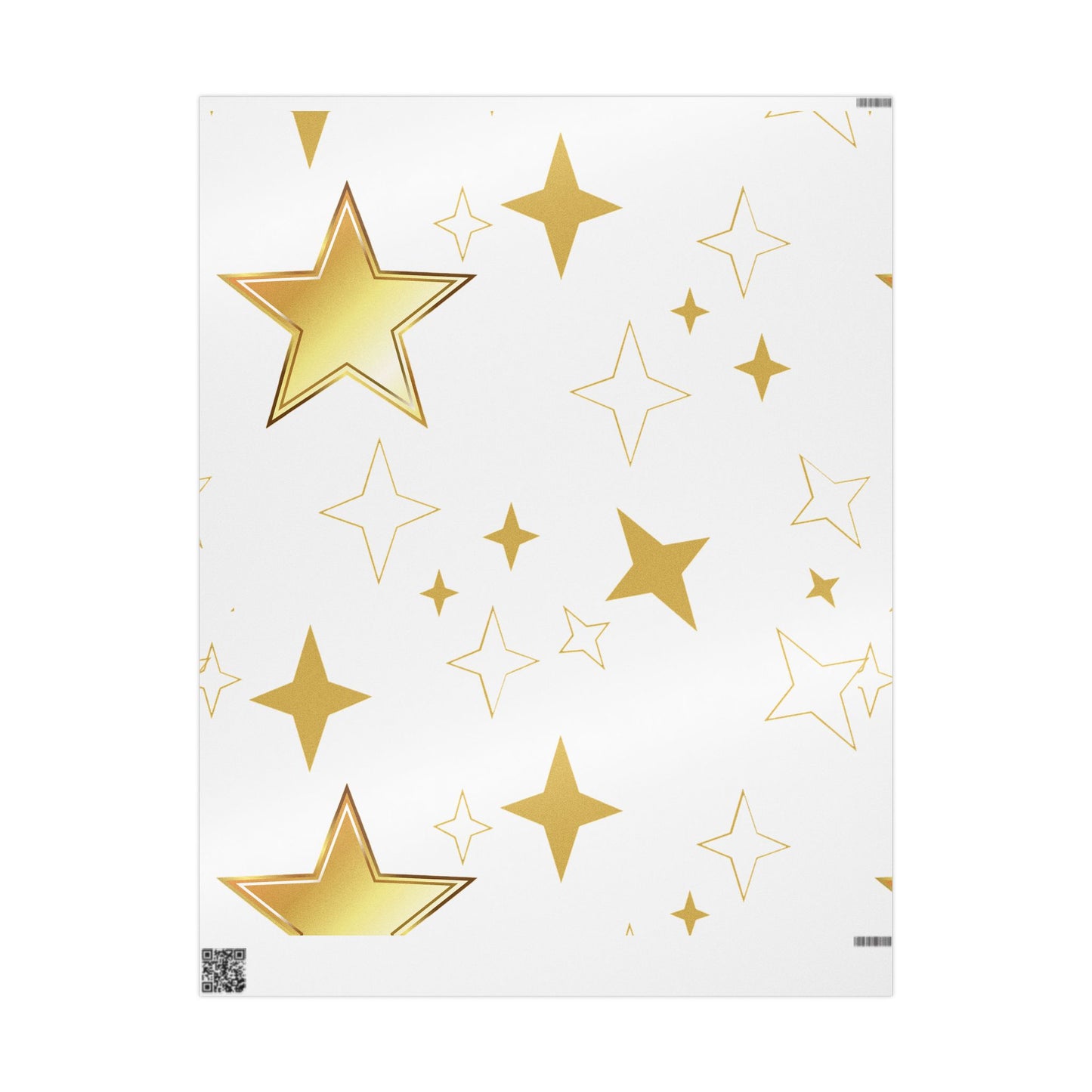 Gold Star Wrapping Paper Roll - Festive Birthday & Celebration Gift Wrap