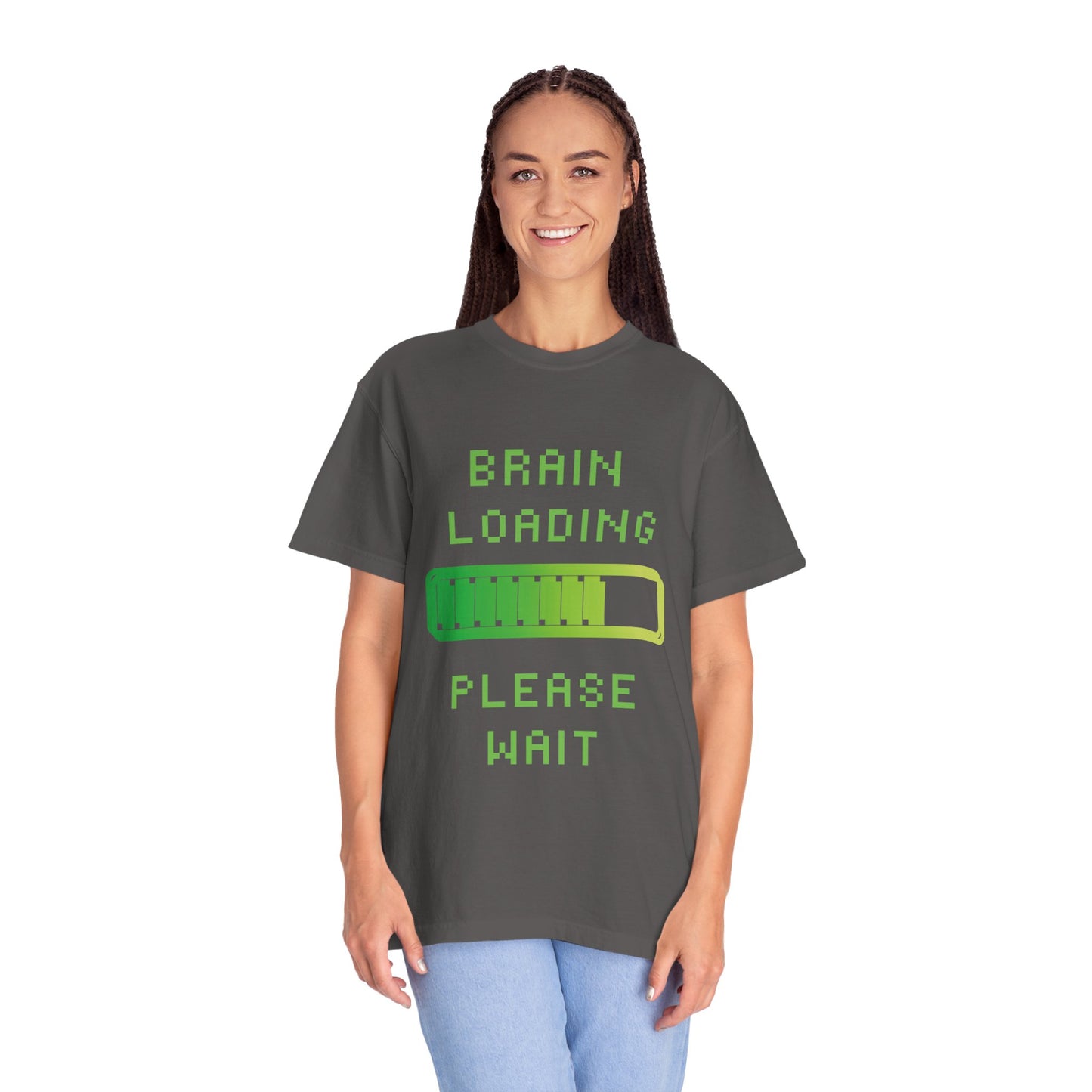 T-Shirt Loading Awareness T-Shirt - 8-bit Humor Gamer Gift Brain Loading Tee Unisex Graphic Shirt Quirky Humor Clothing