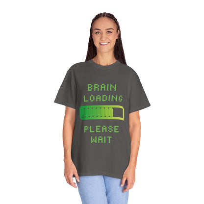 T-Shirt Loading Awareness T-Shirt - 8-bit Humor Gamer Gift Brain Loading Tee Unisex Graphic Shirt Quirky Humor Clothing
