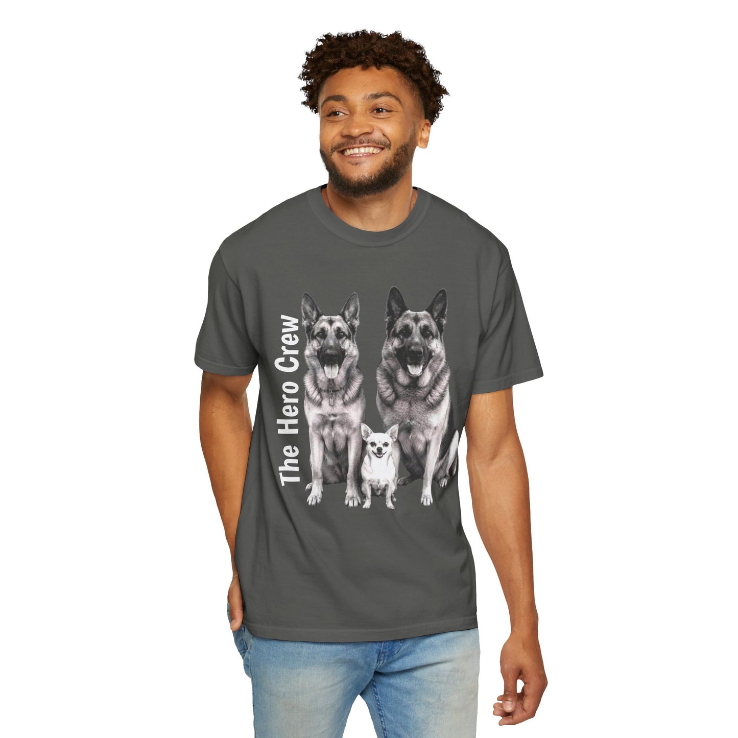 German Shepherd Family T-Shirt — Trio Dog Portrait Tee