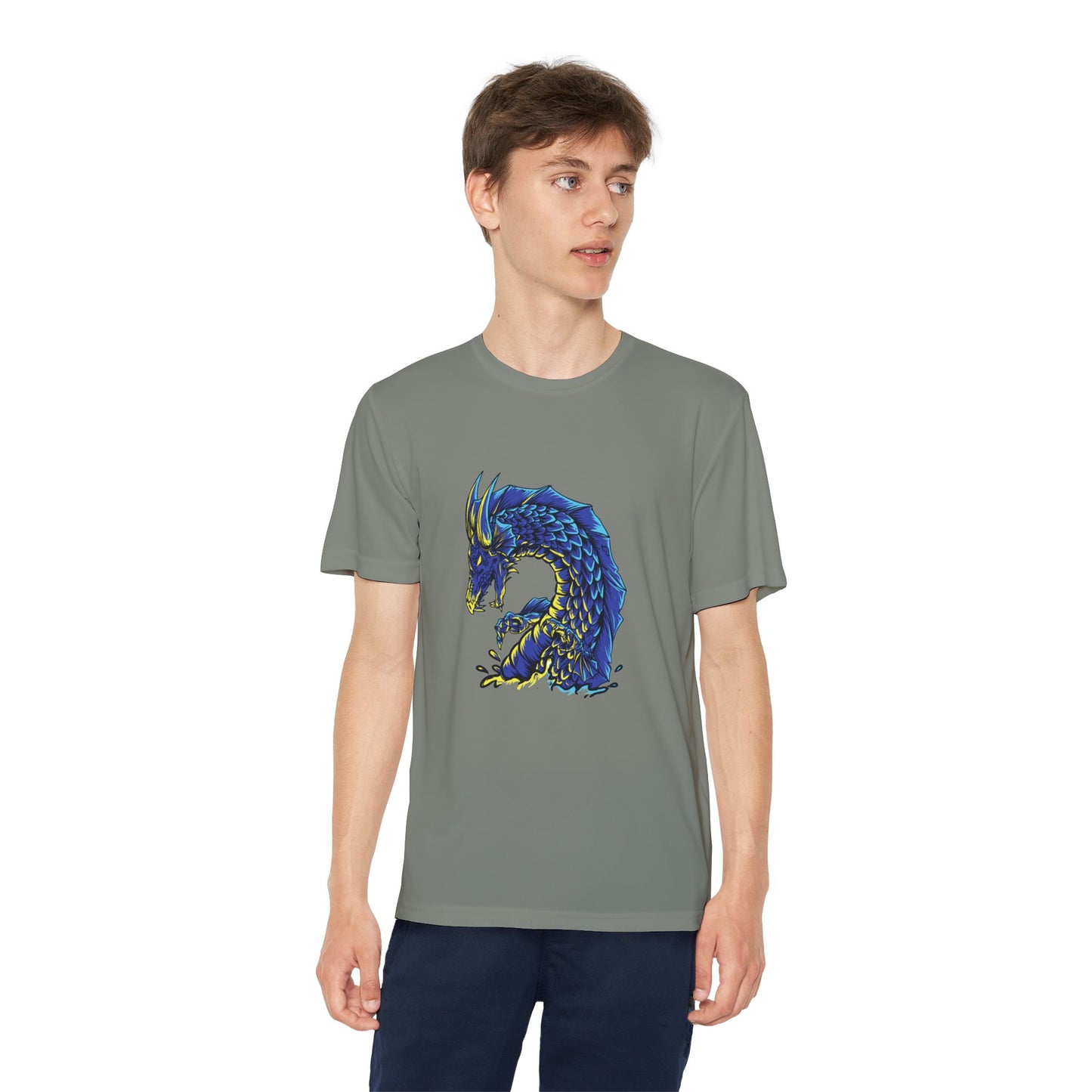 T-Shirt  Youth Dragon Graphic Tee Competitive Spirit Shirt for Kids Epic Dragon Art Birthday Gift Sports Event Apparel