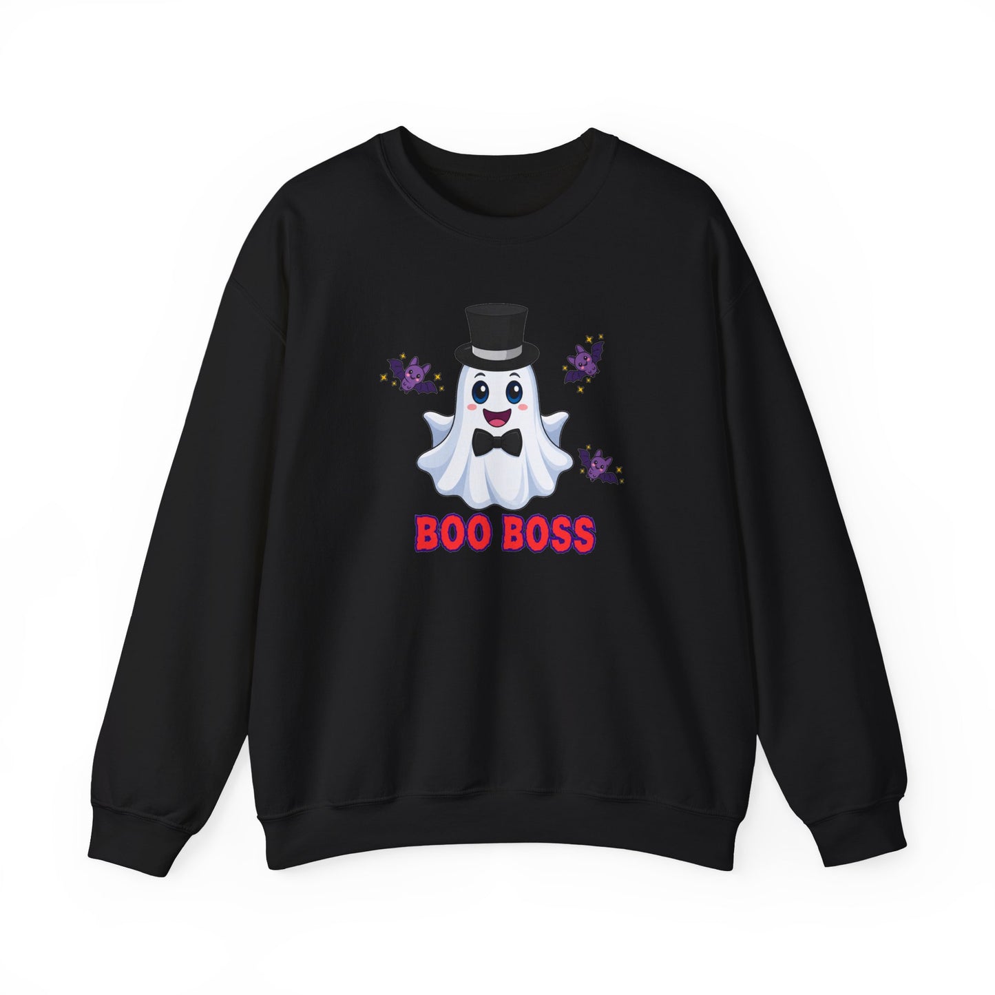 Boo Boss ghost with top hat Crewneck Sweatshirt Halloween ghost design Matching Family Apparel Fun Halloween Photo