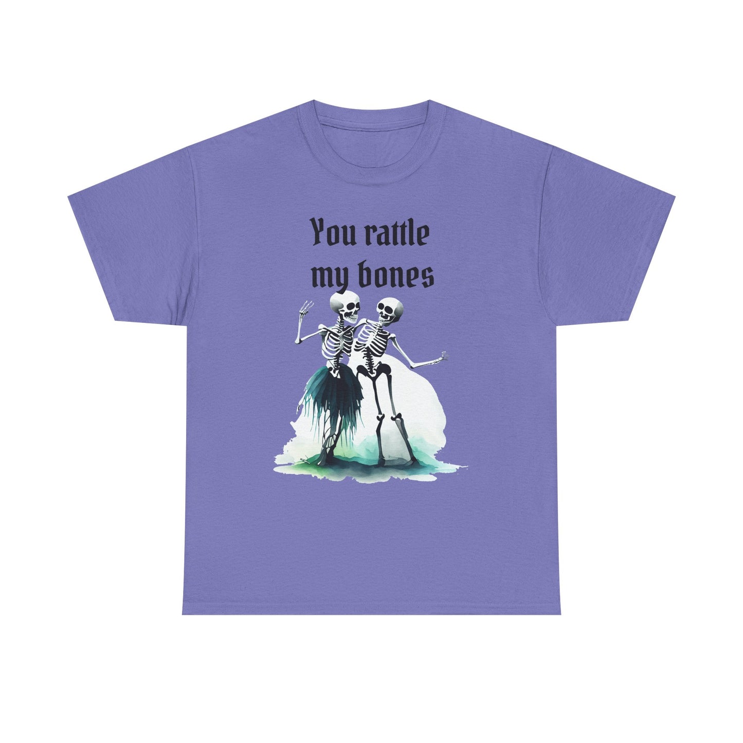 T-Shirt Skeleton Dance Tee  You Rattle My Bones Halloween Shirt Unisex Graphic Tee Cute Skeleton Costume Spooky Season Apparel
