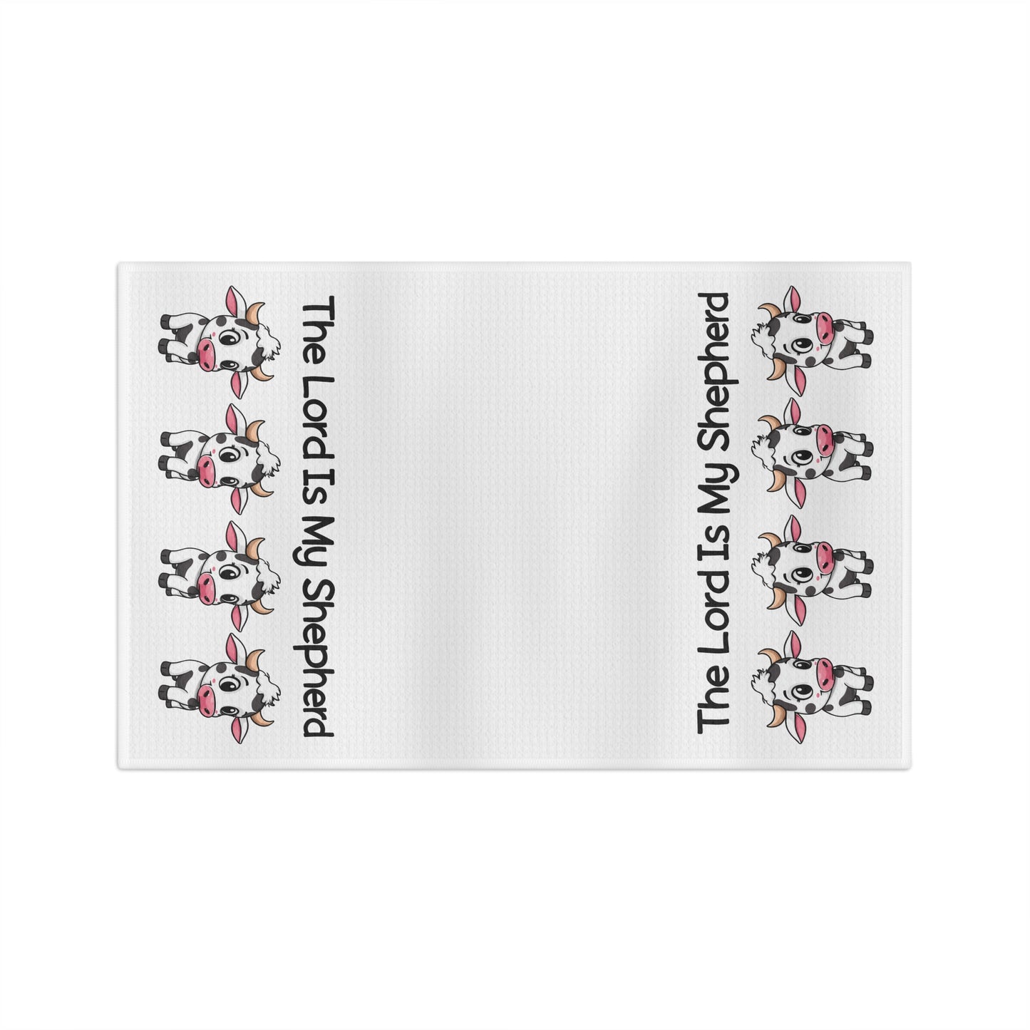 The Lord Is My Shepherd Microfiber Tea Towel — Cute Cow Faith Kitchen Towel