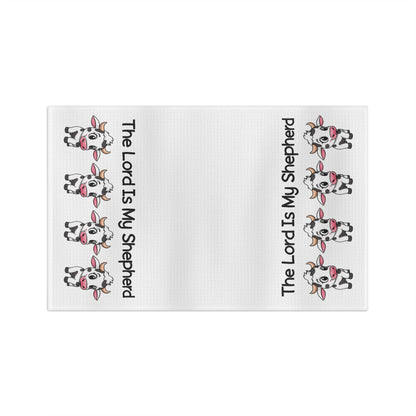 The Lord Is My Shepherd Microfiber Tea Towel — Cute Cow Faith Kitchen Towel