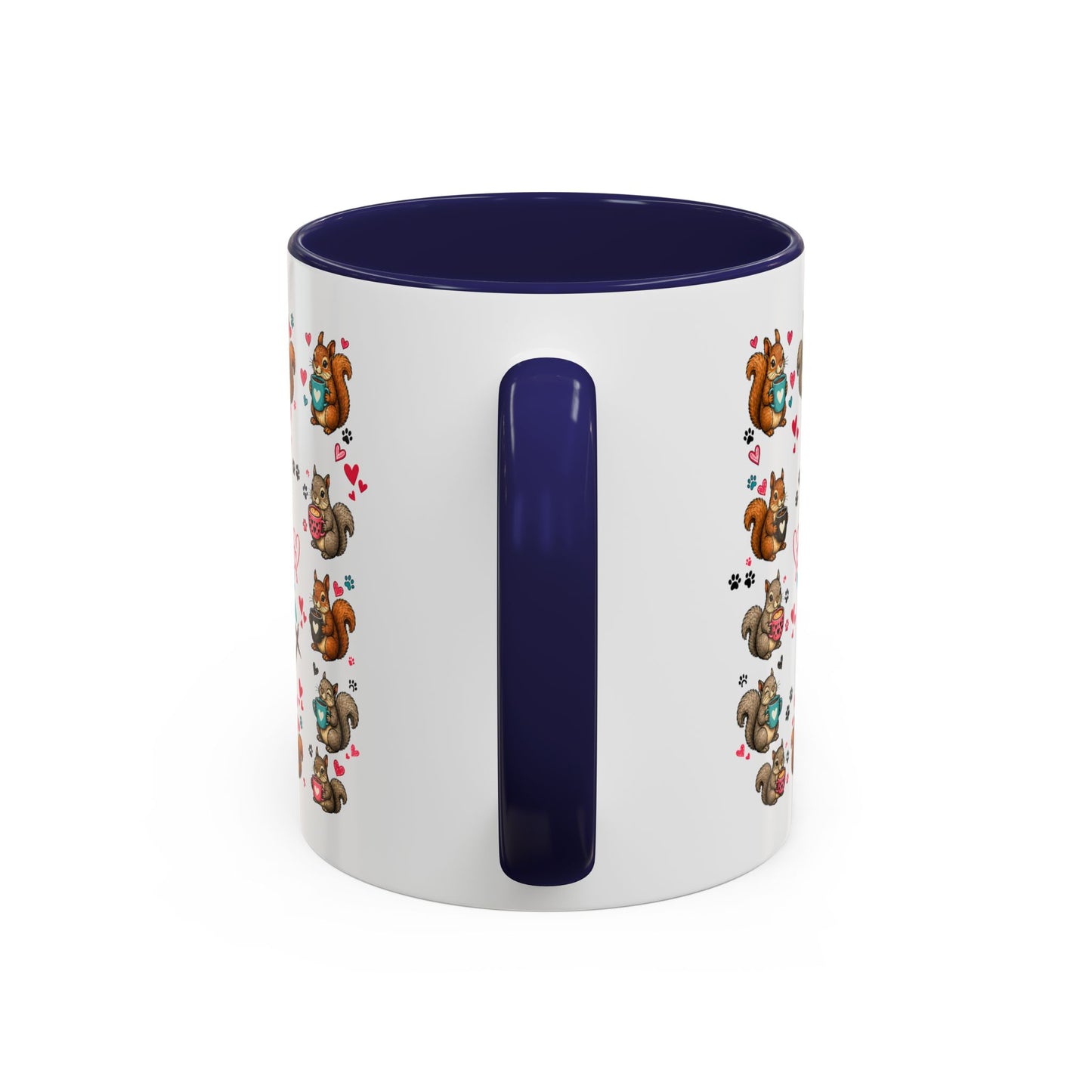 Accent Coffee Mug — "A Girl Can't Survive on Coffee Alone" Cute Squirrel Faith Mug