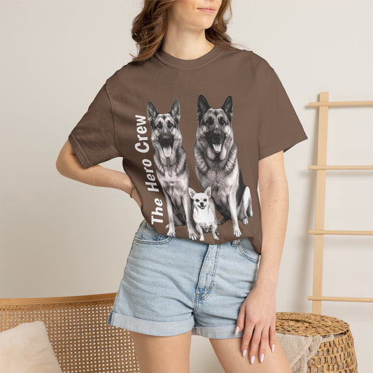 German Shepherd Family T-Shirt — Trio Dog Portrait Tee