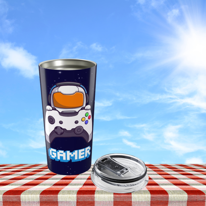 Tumbler Personalized Gamer Tumbler 20oz – Customizable Travel Mug with Game Controller Design
