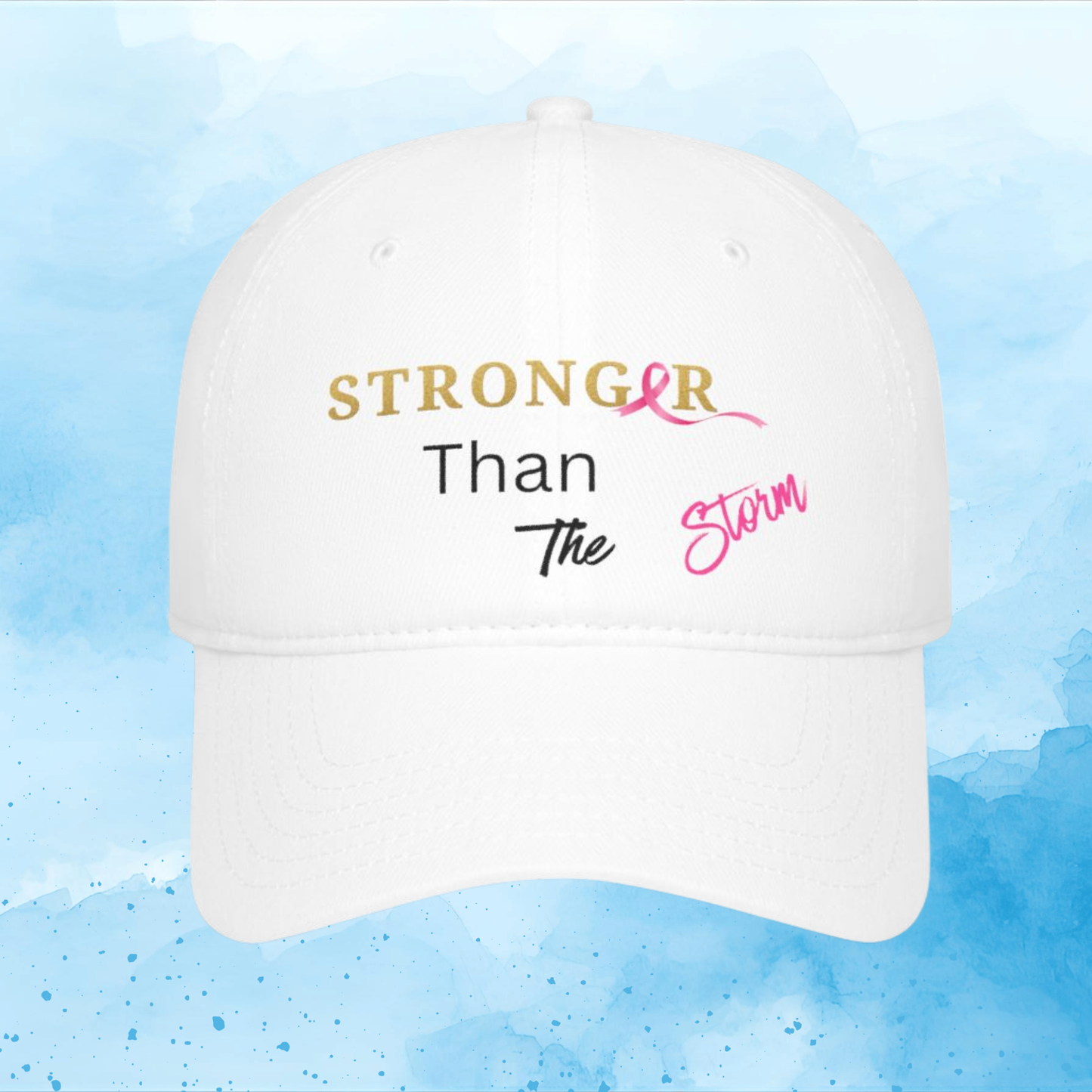 Baseball Cap Stronger Than The Storm Inspirational Low Profile Hat Cancer Awareness Gift
