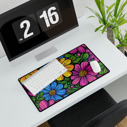 Floral Pop Desk Mat — Colorful Daisy Mouse Pad