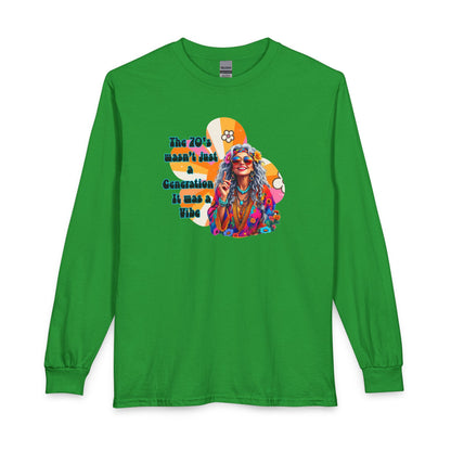 70s Hippie Long Sleeve T‑Shirt – “The 70's Wasn’t Just a Generation, It Was a Vibe”