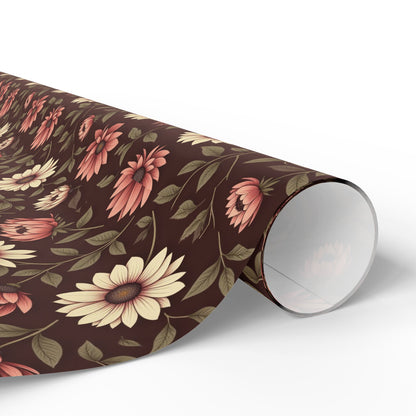Floral Gift Wrap Paper Rustic Wrapping Paper for Birthdays Holidays & Special Occasions Eco Friendly Gift Packaging Floral Design