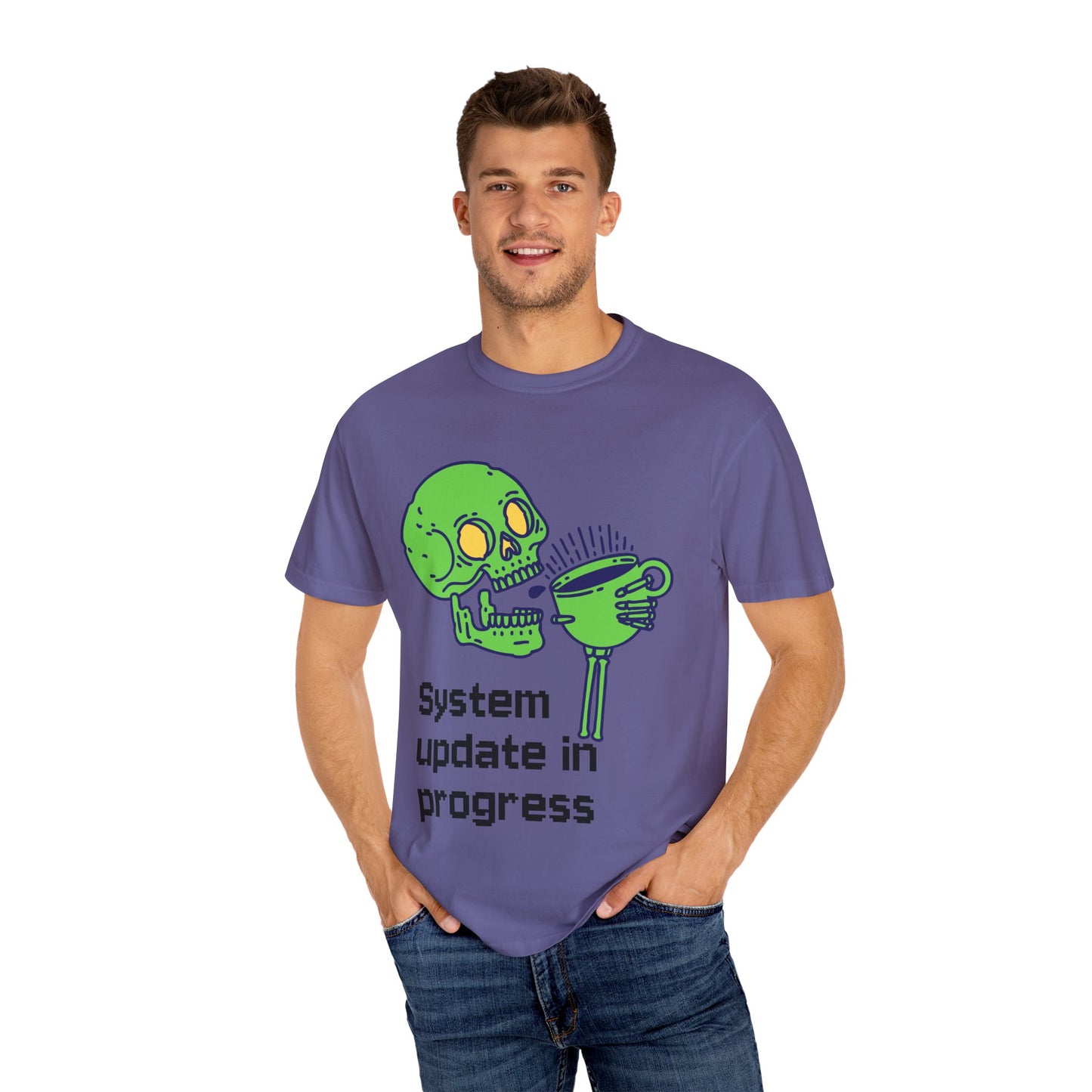 T-Shirt Funny Skeleton T-Shirt Unisex Graphic Tee Halloween Shirt Casual Wear Gift for Tech Lovers Humor Apparel