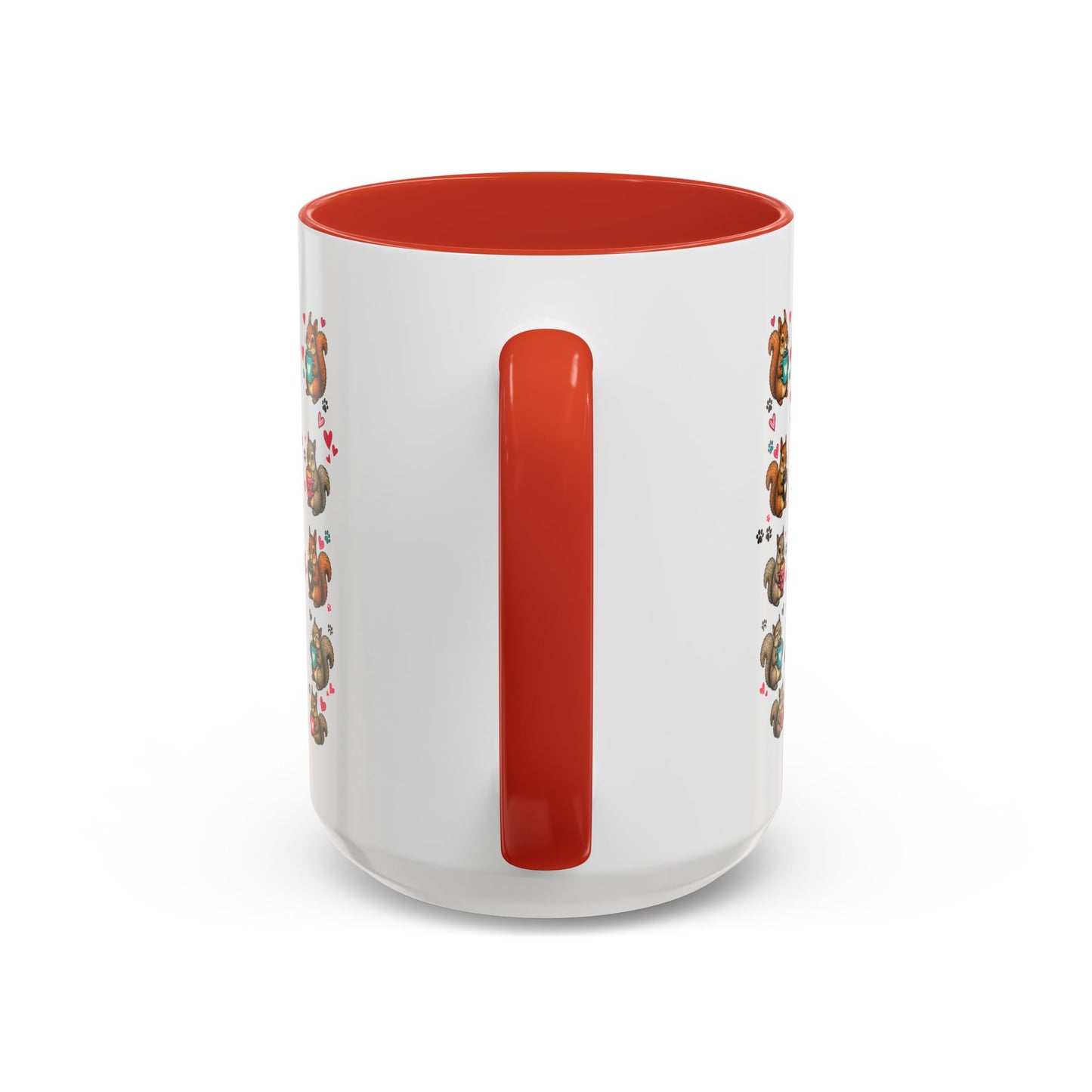 Accent Coffee Mug — "A Girl Can't Survive on Coffee Alone" Cute Squirrel Faith Mug