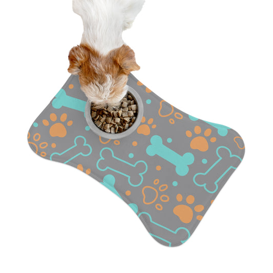 Pet Feeding Mat with Cute Dog Bones and Paws Perfect For Pet Lovers None Slip Floor Protection For Feeding Station