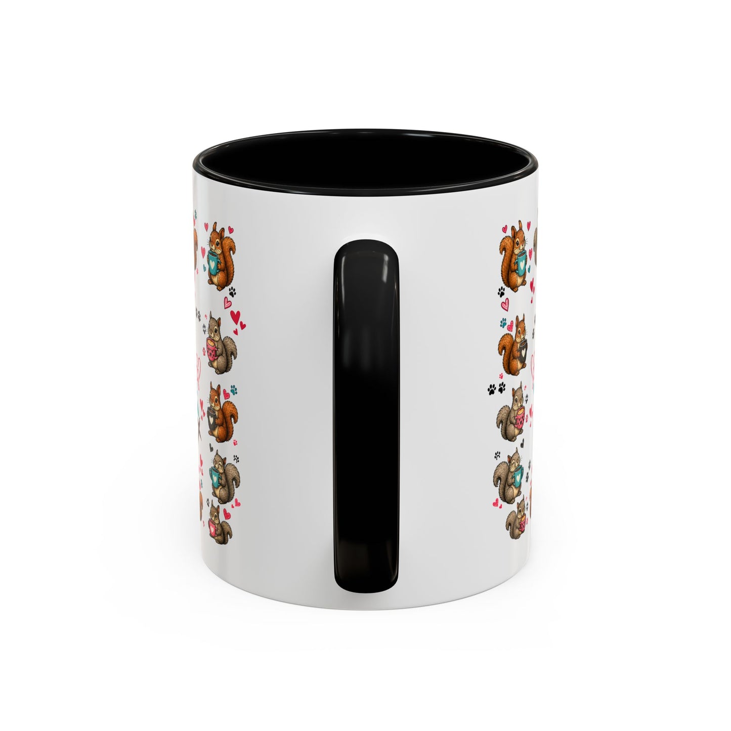 Accent Coffee Mug — "A Girl Can't Survive on Coffee Alone" Cute Squirrel Faith Mug