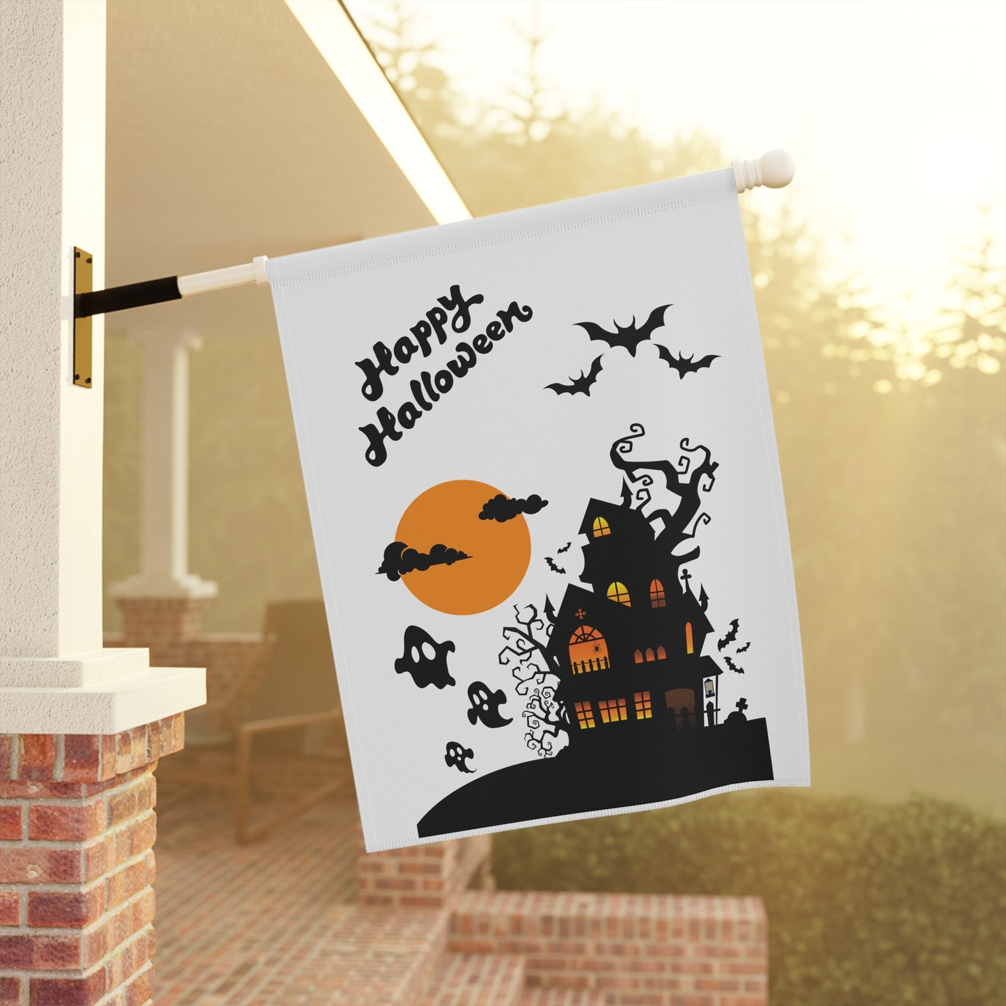 Garden Banner Halloween Spooky Yard Decor Trick-or-Treat Flag Haunted House Greeting Fall Outdoor Decor