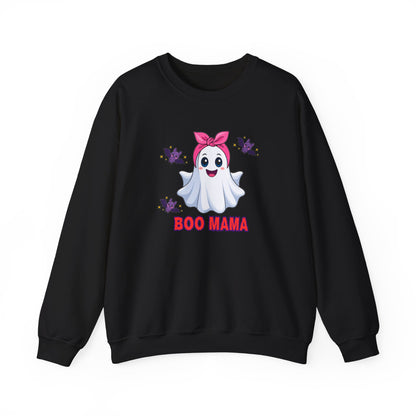 Boo Mama ghost Crewneck Sweatshirt Halloween ghost design Matching Halloween Apparel Fun Halloween Photo