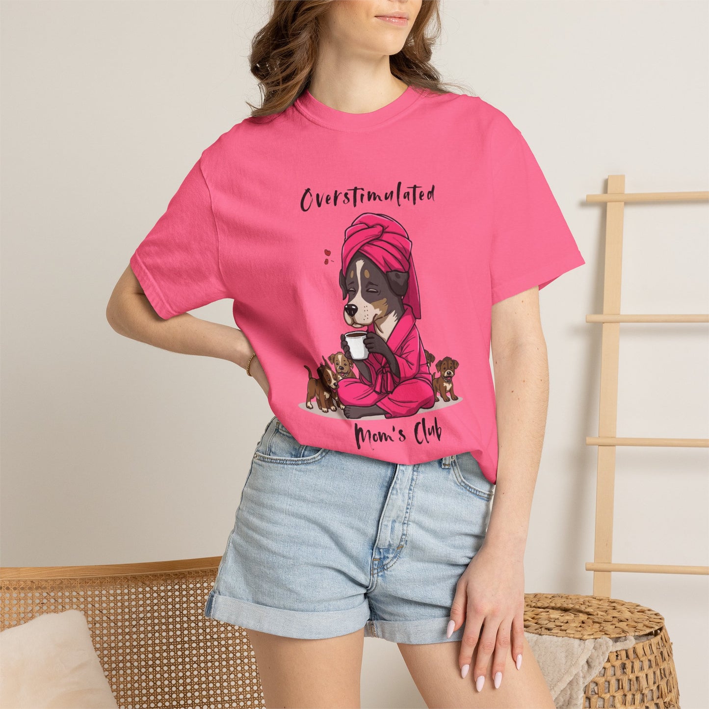 dog mom shirt, tired mama tee, overstimulated mom, mother tshirt, funny puppy shirt, puppy graphic tee, coffee lover gift, exhausted parent, dog mom gift, mama shirt, funny mom tee, puppy mom shirt...