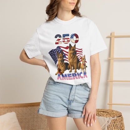 250 America German Shepherds Patriotic T-Shirt