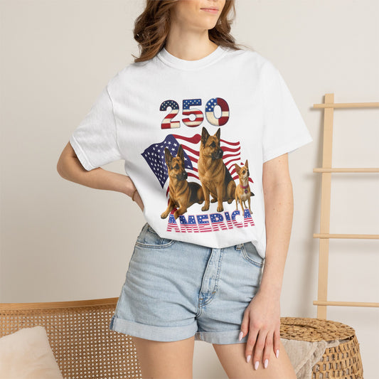 250 America German Shepherds Patriotic T-Shirt