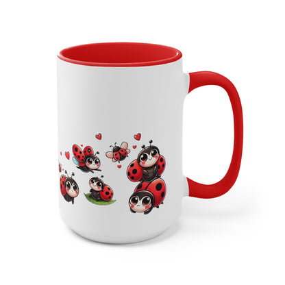 Coffee Mug Personalized Nana Ladybug Accent Mug - Cute Gift for Grandmothers
