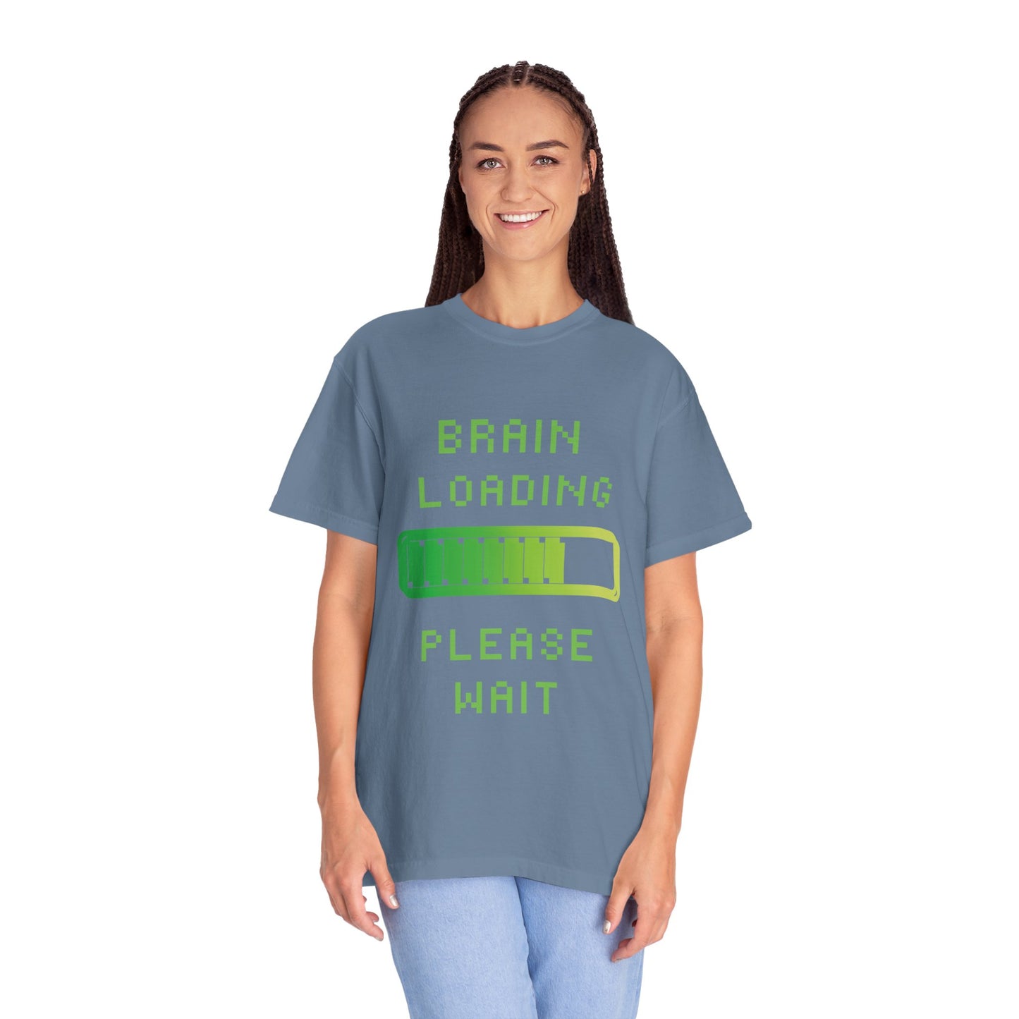 T-Shirt Loading Awareness T-Shirt - 8-bit Humor Gamer Gift Brain Loading Tee Unisex Graphic Shirt Quirky Humor Clothing