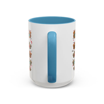 Accent Coffee Mug — "A Girl Can't Survive on Coffee Alone" Cute Squirrel Faith Mug