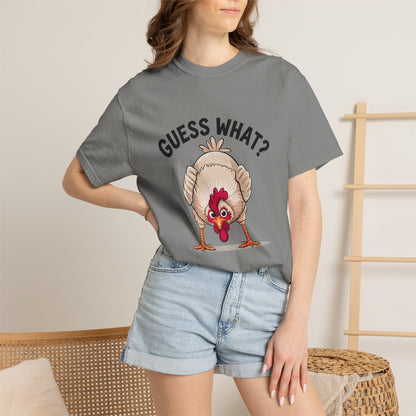 Chicken Butt T-Shirt "Guess What? Chicken Butt!" Funny Novelty Tee Conversation Starter Humorous Statement
