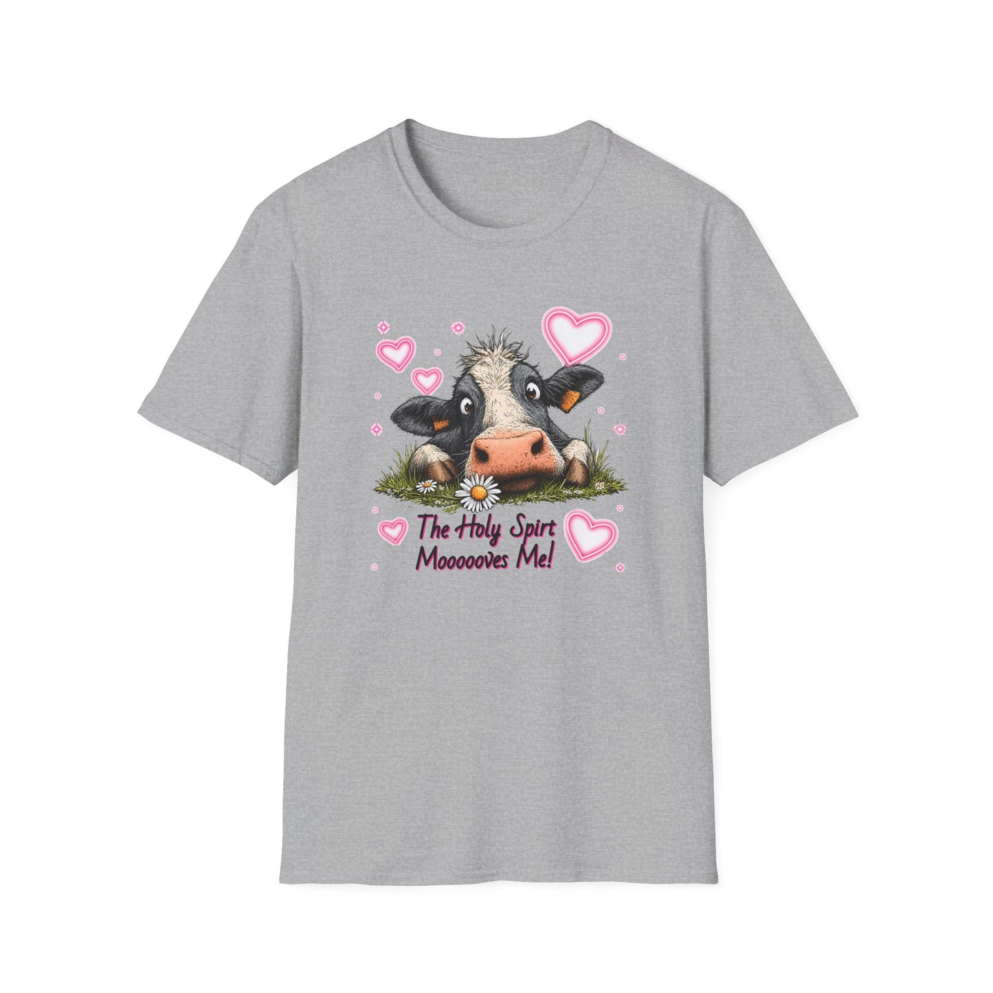Holy Spirit T-shirt – Funny Faith-inspired Cow Design in 100% Cotton