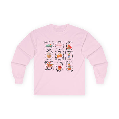 T-Shirt Cozy Holiday Long Sleeve Tee Unisex Cotton Tee Perfect Gift for Christmas Thanksgiving Casual Wear Festive Fall Apparel