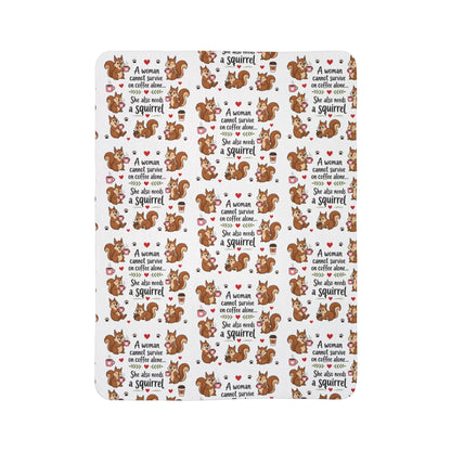 Squirrel Coffee Quote Fleece Sherpa Blanket Coffee Lover Gift Friendship Gift