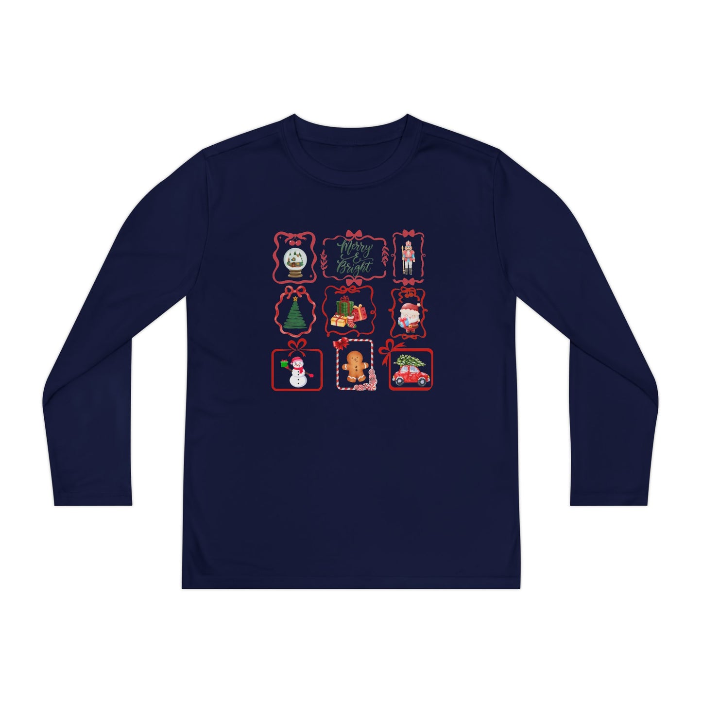 Youth Holiday Cheer Long Sleeve Tee - Christmas Gift, Kids Apparel, Seasonal Wear, Cute Holiday Outfit, Festive Shirt, Family Gatherings