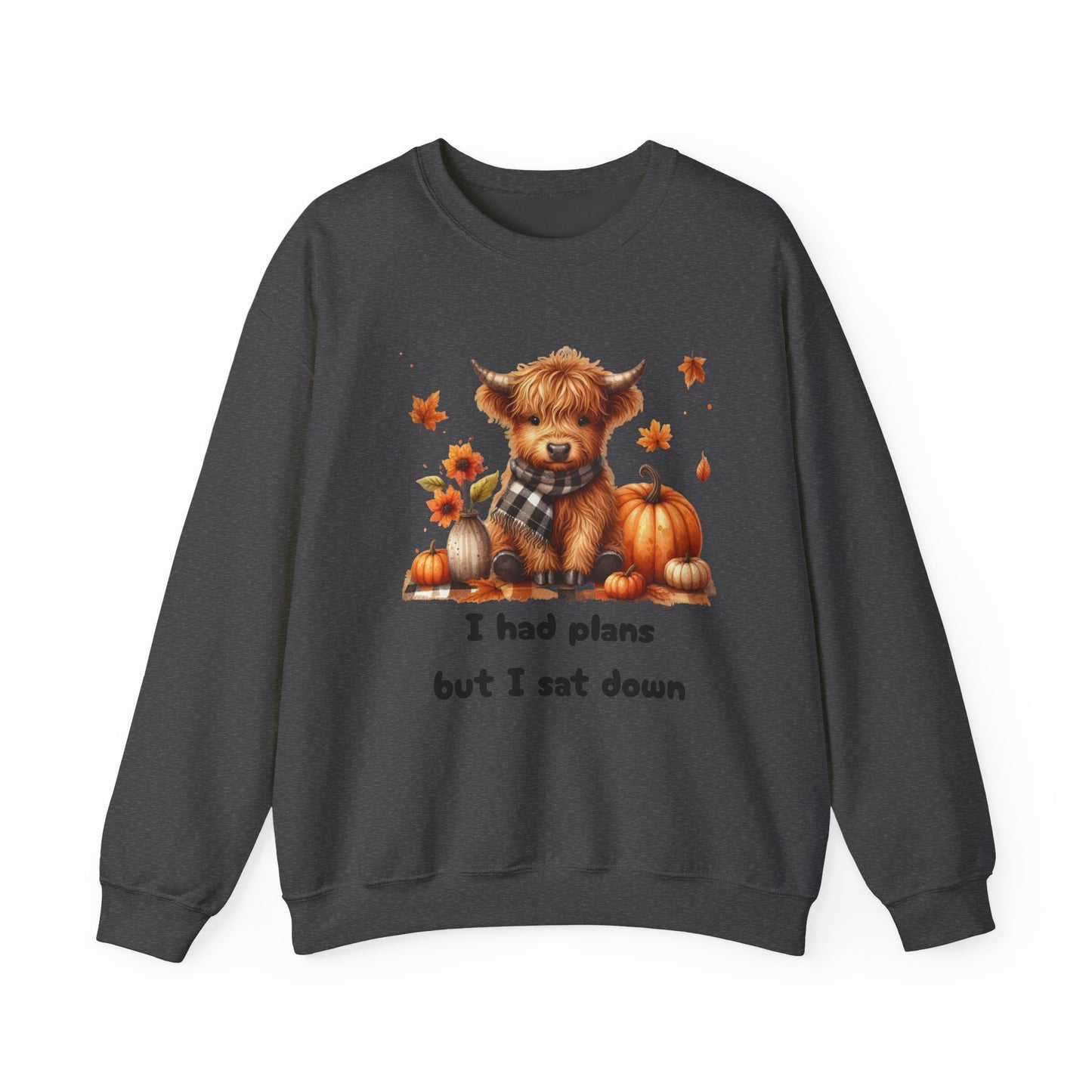 Sweatshirt Autumn Wear Funny Crewneck Pullover Fall Fashion Farm Style Cozy  Casual Outfit Highland Cow Design Print Comfort Wear Cotton Blend
