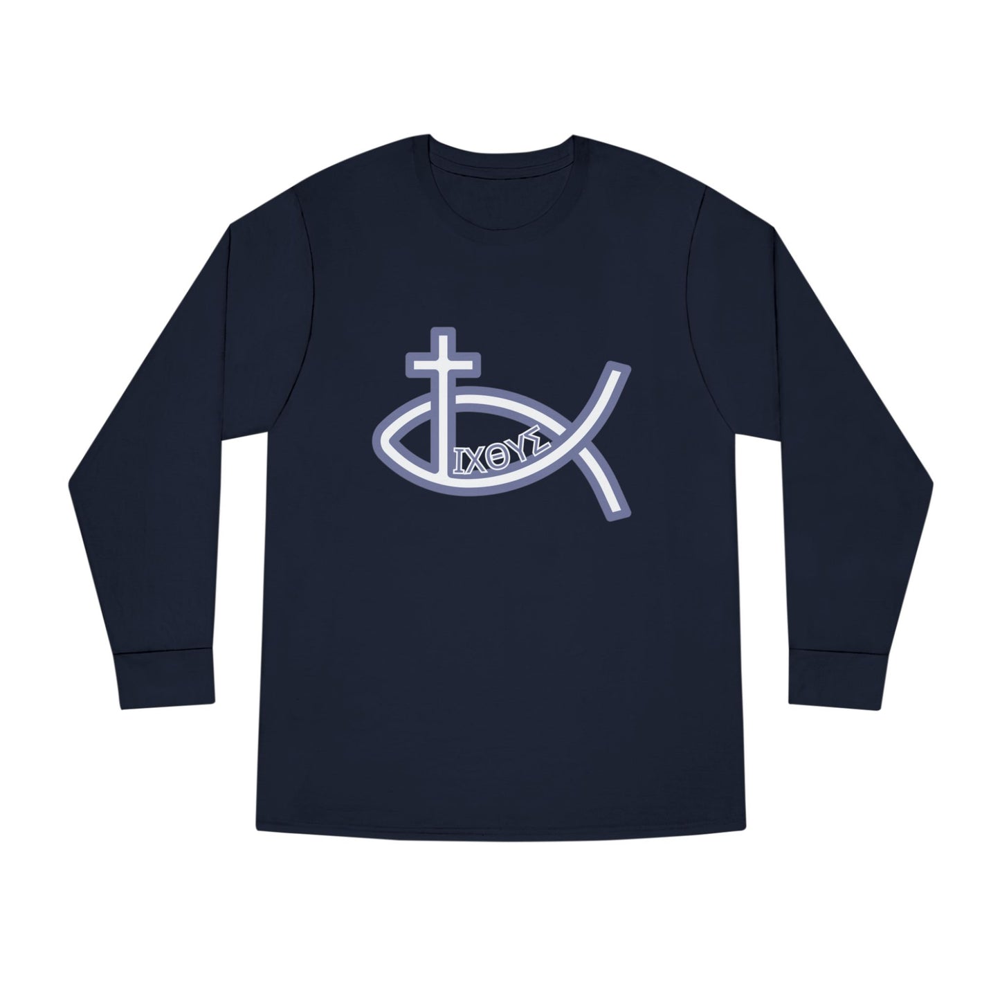 Faith-Inspired Long Sleeve Crewneck Tee - Perfect for Believers, Christian Gifts, Religious Apparel, Everyday Wear, Inspirational Clothing