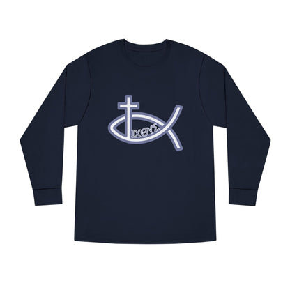Faith-Inspired Long Sleeve Crewneck Tee - Perfect for Believers, Christian Gifts, Religious Apparel, Everyday Wear, Inspirational Clothing