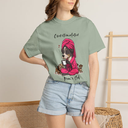 dog mom shirt, tired mama tee, overstimulated mom, mother tshirt, funny puppy shirt, puppy graphic tee, coffee lover gift, exhausted parent, dog mom gift, mama shirt, funny mom tee, puppy mom shirt...