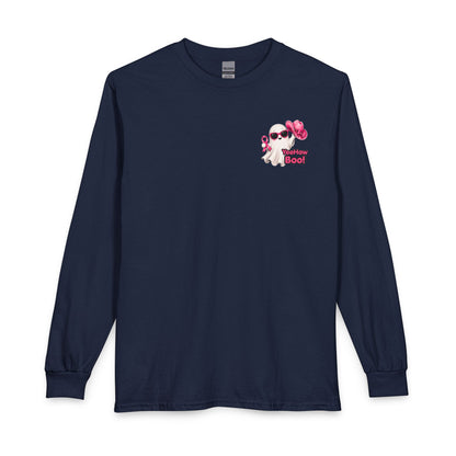Breast Cancer Awareness Long Sleeve — "In October We Wear Pink" Ghost Tee