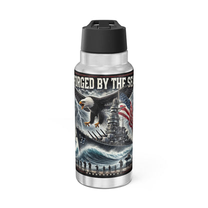 Tumbler Forged By The Sea Gator Tumbler  32oz Adventure Drinkware Patriotic Military Gift For Anyone Travel
